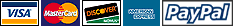 We accept all major credit cards and PayPal